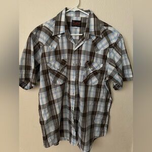Plains western wear pearl snap button down